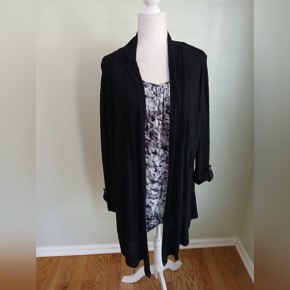 2/$15 Terra & Sky Plus Size Top Open Front Jacket Combo